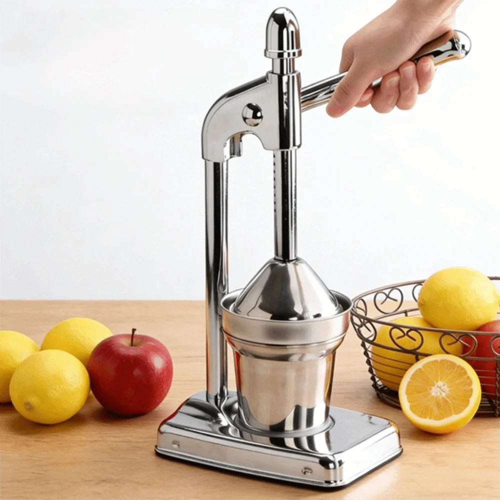 Hand Press Manual Orange Juice Maker Stainless Steel Heavy Duty Lemon Squeezer Aluminum Alloy Efficient Citrus Extractor