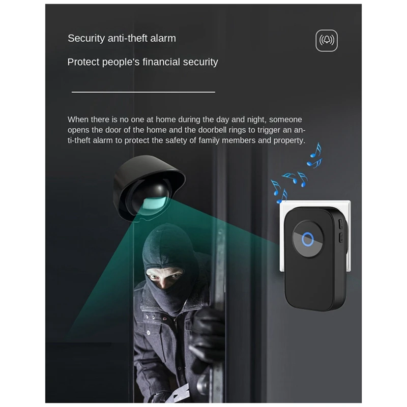 Wireless Waterproof Doorbell Two-To-One Human Body Infrared Induction Doorbell Store Reminder Welcome Device