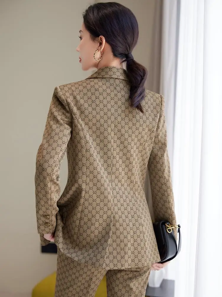 Ele Manager Sle Long Sve Suit Set Women's Faion High-end Autumn Winter Profional Two-piece Ensemble