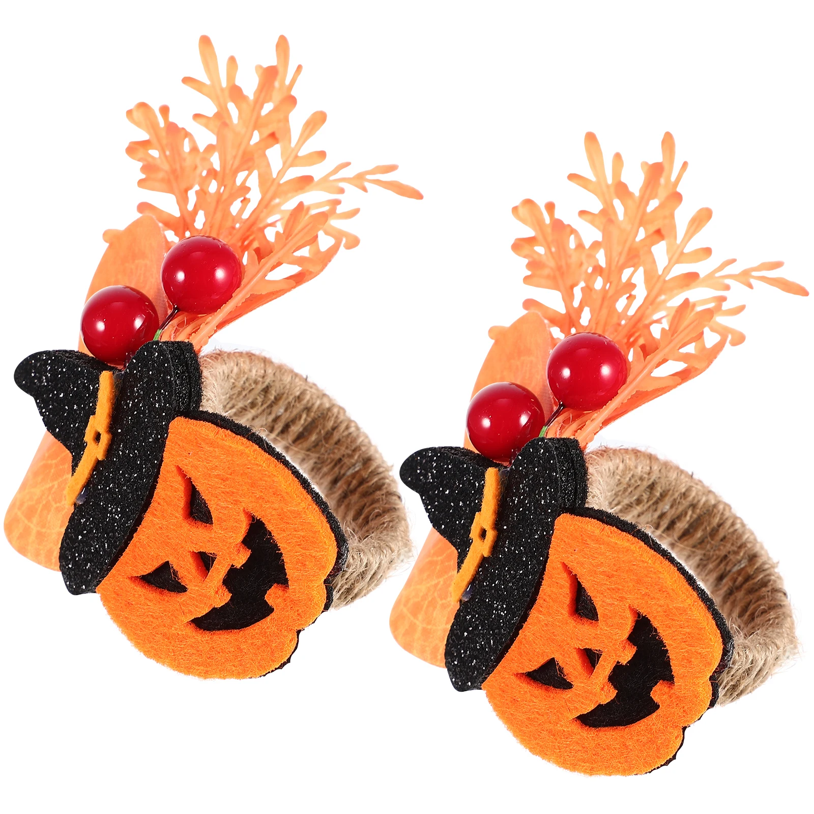 

2pcs Napkin Holders Halloween Buckle Accessories Thanksgiving Rings Orange Fall Decor Reusable Clasps Dinning Ornaments Pumpkin