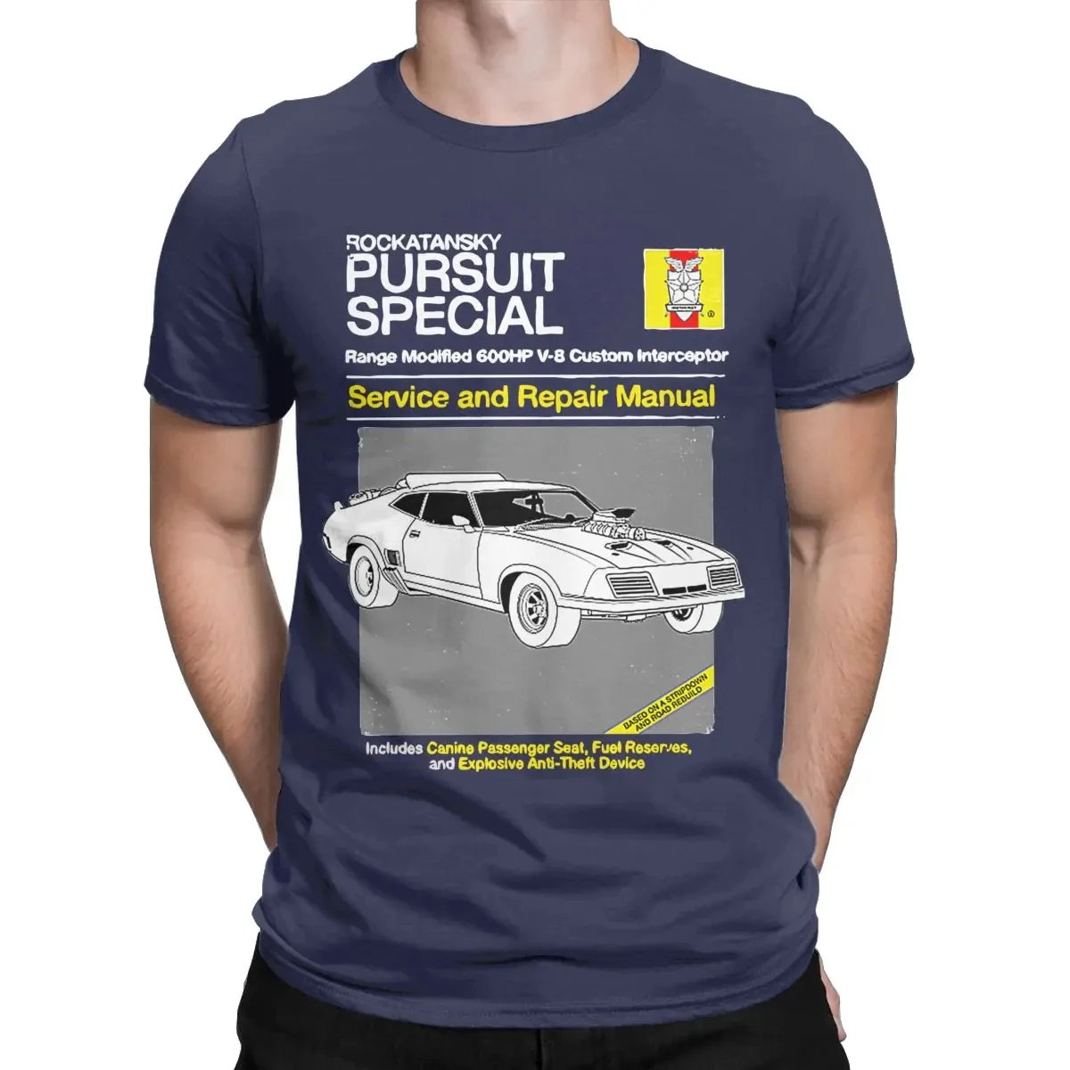 Herren T-Shirts V-8 Interceptor Service Reparatur Baumwolle T-Shirt Kurzarm Mad Max Wut Straße T-Shirt Rund kragen Kleidung – Detail 4