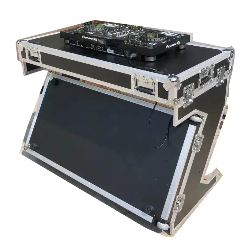 Foldable and Portable  DJ Table Flight Case DJ Controller Mixer Workstation Durable Combination 2in1 Flight Case Table