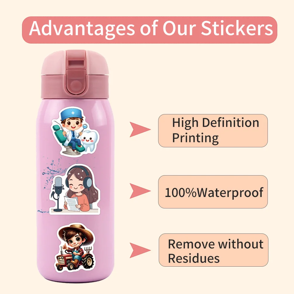 60 SZT. Planowanie Karier ‌   Naklejki Kreskówkowe Graffiti Naklejki Zabawki Kreatywne DIY Lodówka Hulajnoga Motocykl Kask Bagaż Naklejka