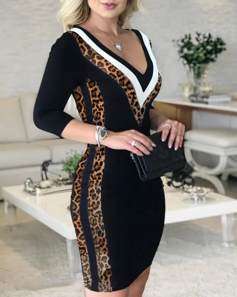Elegant V-Neck Bodycon Dress for Women Sexy Tight Fitting Party Dress Slim Fit Clubwear Evening Gown
