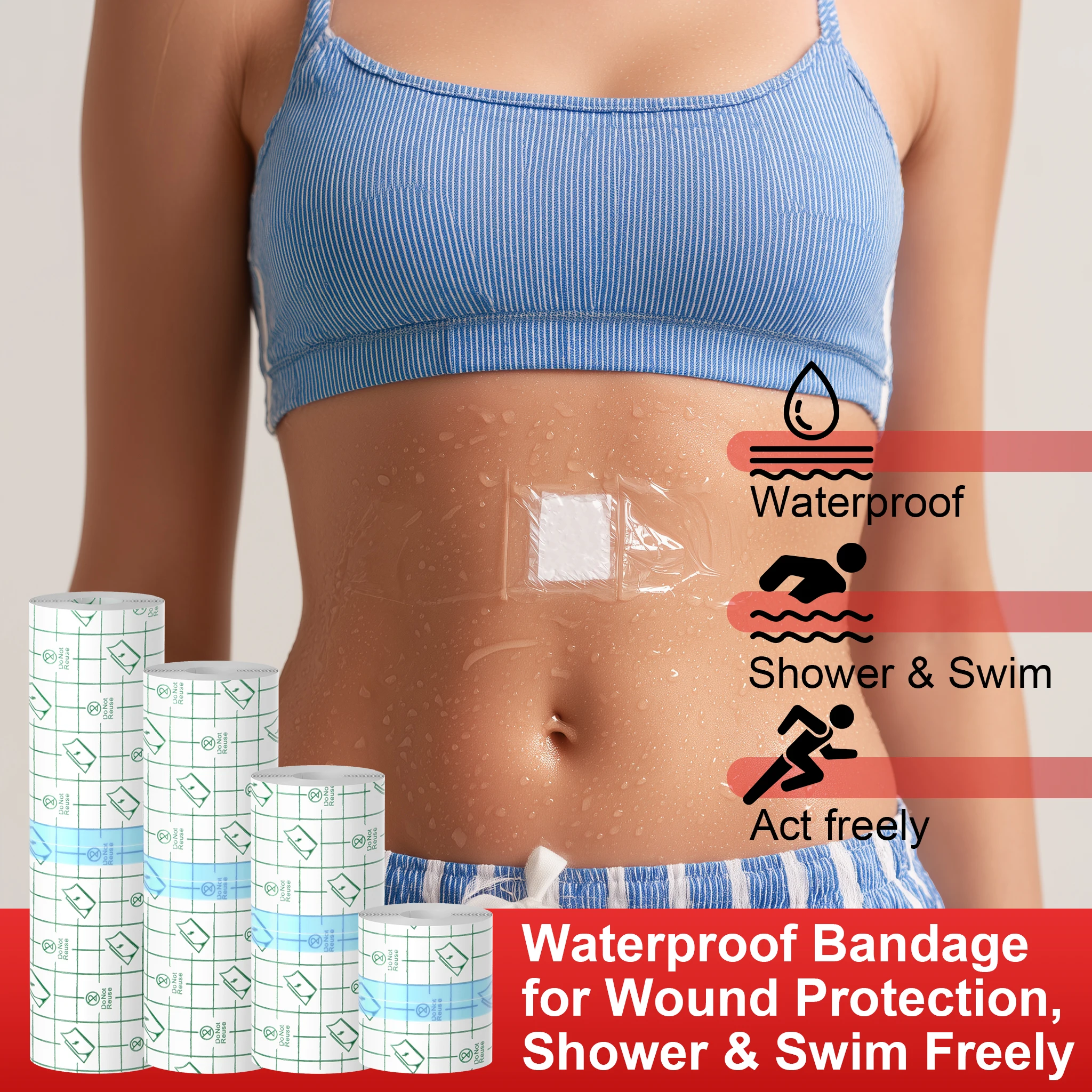 2/5/10M Tattoo Aftercare Waterproof Bandage Roll PU Waterproof Transparent Tape Protect the Skin from Secondary Infections