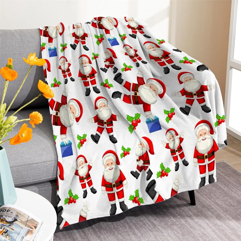 Christmas print super soft and warm winter snowman flannel blanket suitable for all seasons