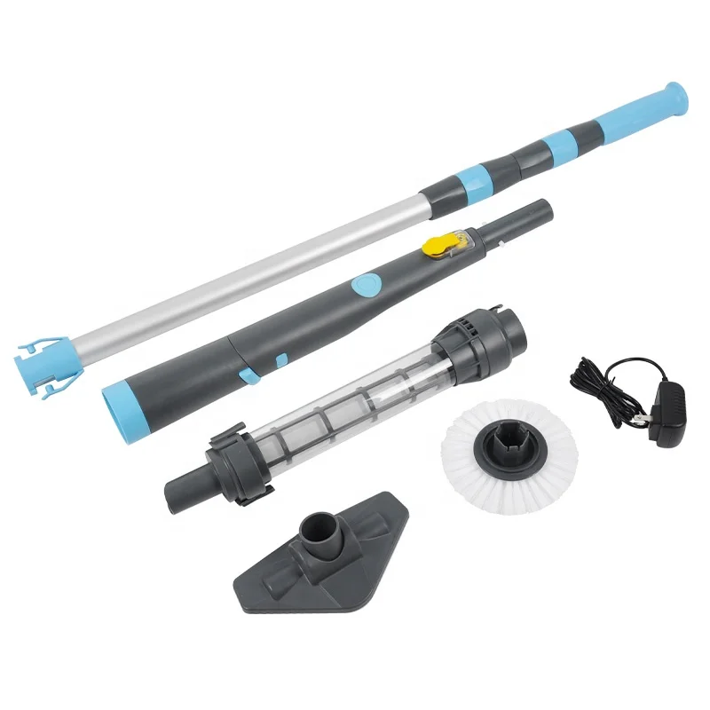 Aspiradora de piscina con cepillo redondo para limpiar el hilo de agua Limpiador de piscinas recargable Perfecto para piscinas pequeñas para arena y desechos