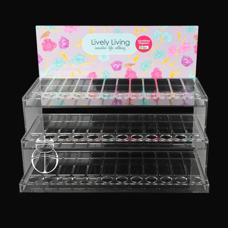 Detachable portable single-layer multi-layer nail polish essential oil display stand with advertising board