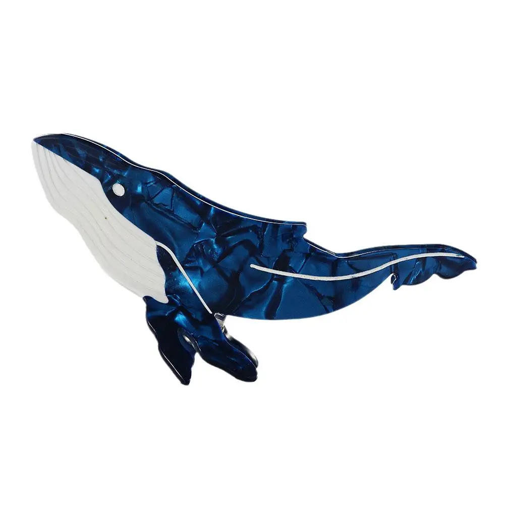 กิ๊บติดผมรูปปลาวาฬสีฟ้า3สี1ชิ้นกิ๊ฟหนีบผมอะซิเตทสำหรับผู้หญิงกิ๊บหนีบผมรูปสัตว์ทะเลน่ารัก