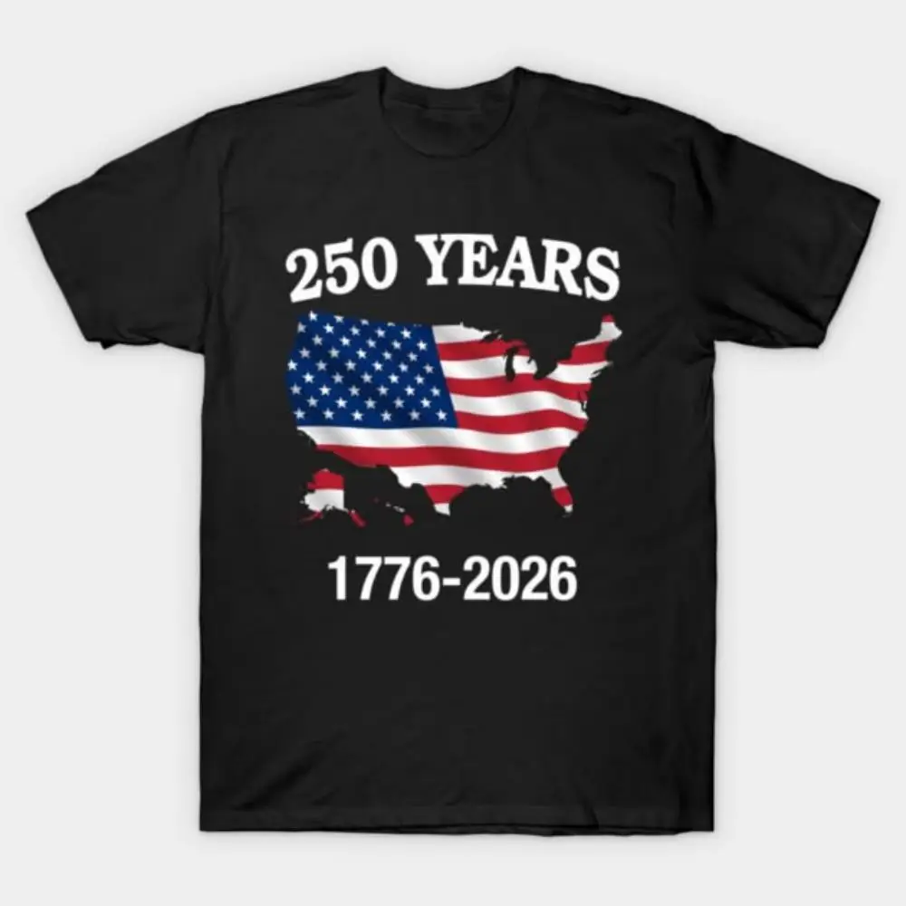 USA Map American Flag T Shirt America 250th Anniversary Simple Patriotic Graphic Tee Independence Day Casual Cotton Top
