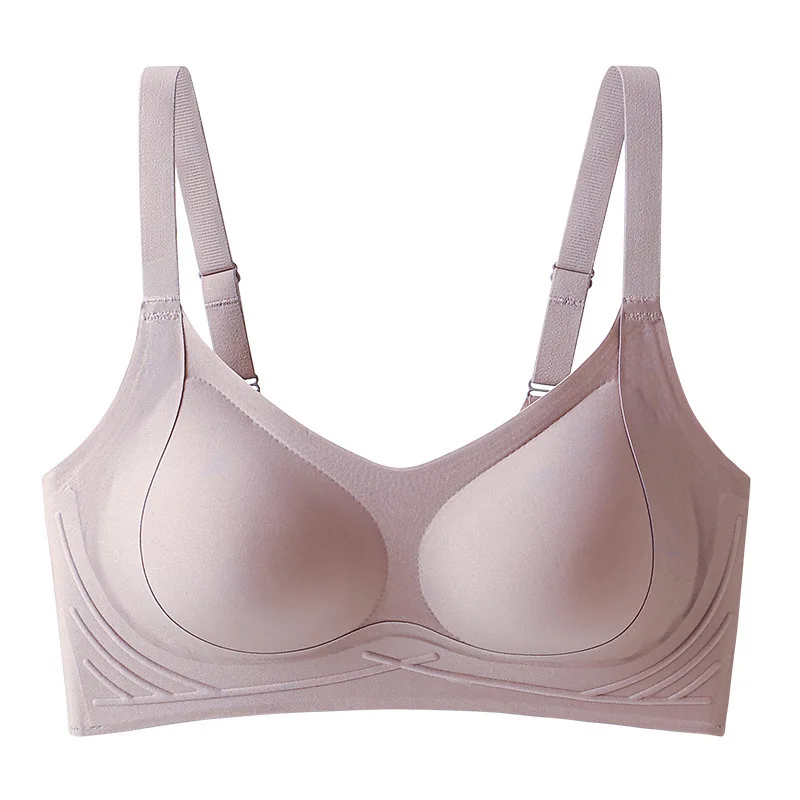 Einfarbiger, weicher Kunststoff-BH, Minimizer, stützend, verstellbar, nahtlos, dünner Damen-BH, Push-Up-BH, 3/4-Cup-BH