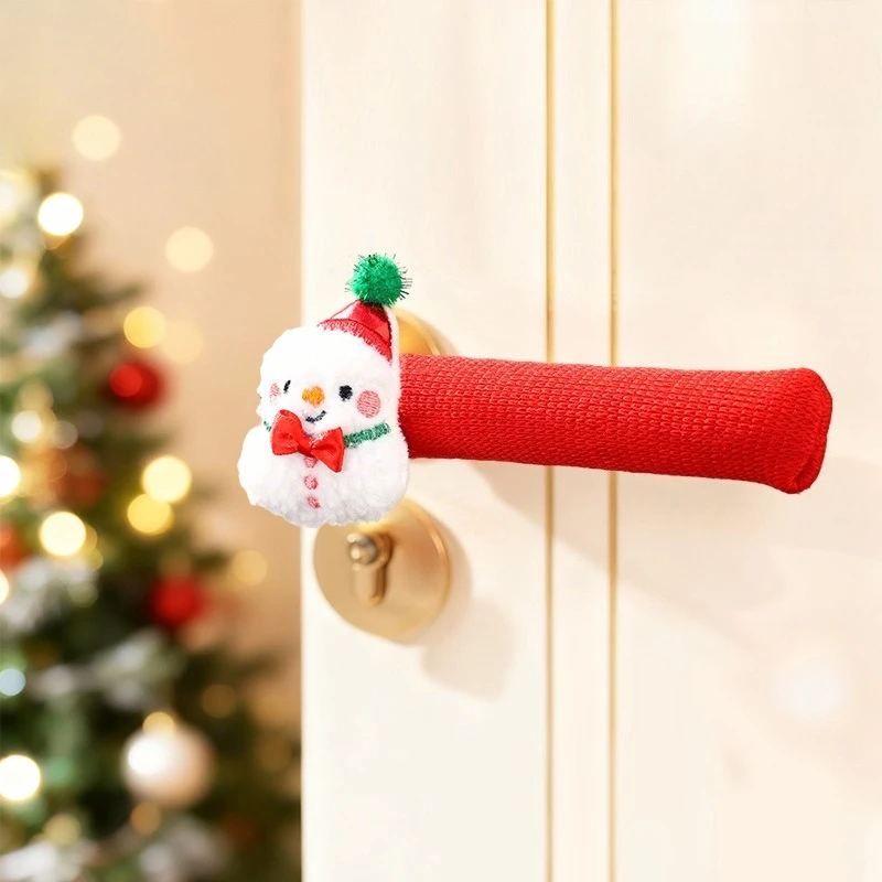 زينة مقبض باب عيد الميلاد، قفازات مقبض باب سانتا كلوز، زينة شجرة عيد الميلاد، أغطية الغرف إكسسوارات المنزل