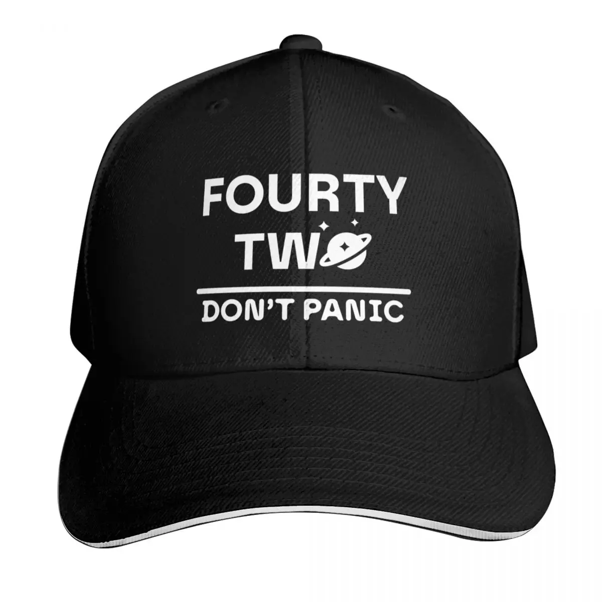 

Fourty Two || Don't Panic Baseball Cap fashionable men's big size hat Anime party Hat Men's Women's