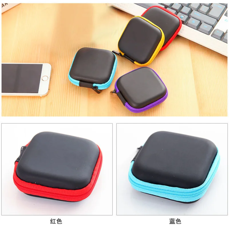 Neue Mini Square Eva Fall Headset Bluetooth-kompatible Kopfhörer Kabel Aufbewahrung sbox Kopfhörer Draht Organizer Box Lagerung – Detail 5