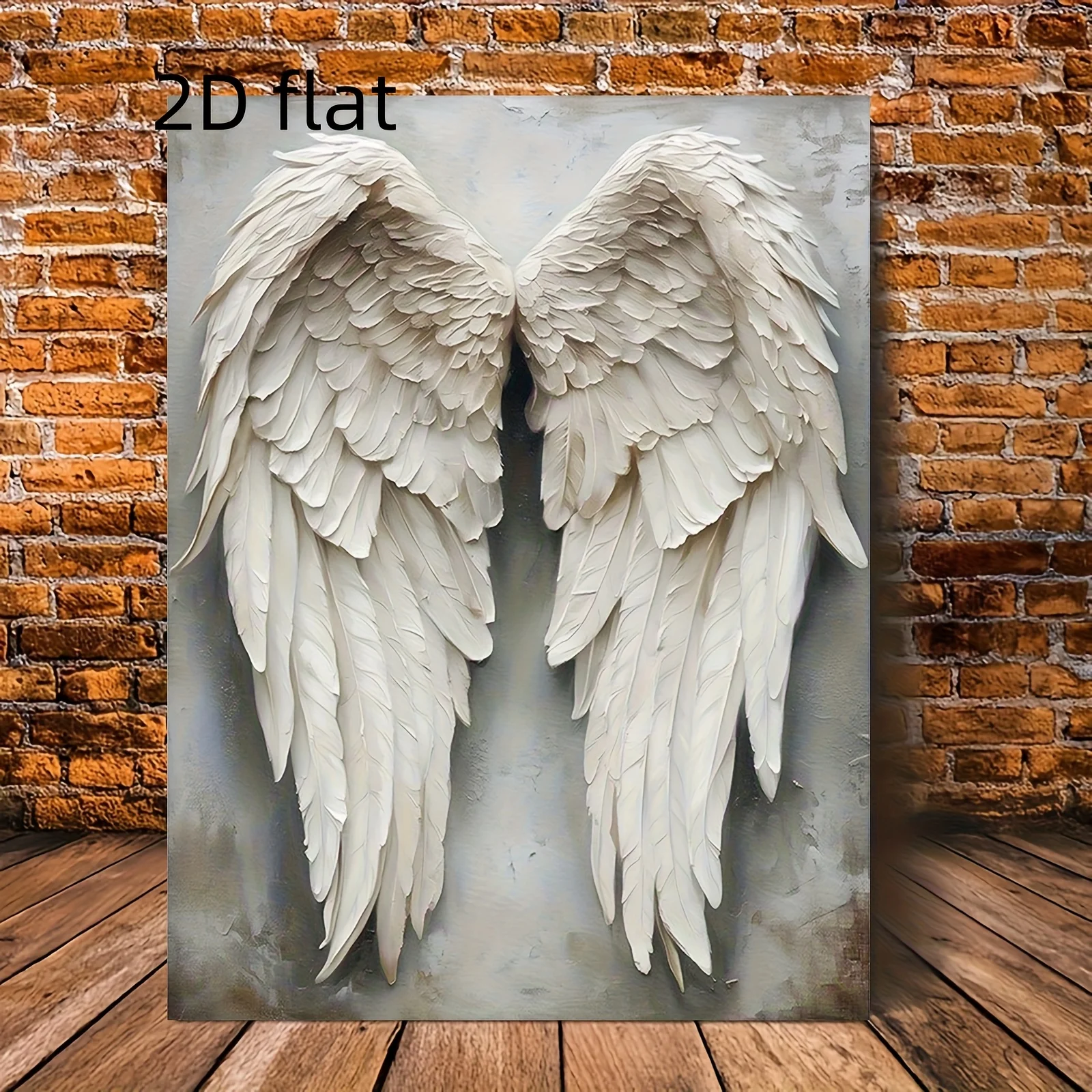 2D Flat, 2D Flat, 2D Flat 1pc Canvas Art Featuring a 2D Flat Design of White Angel Wings, Perfect for Adding a Fun And Creati