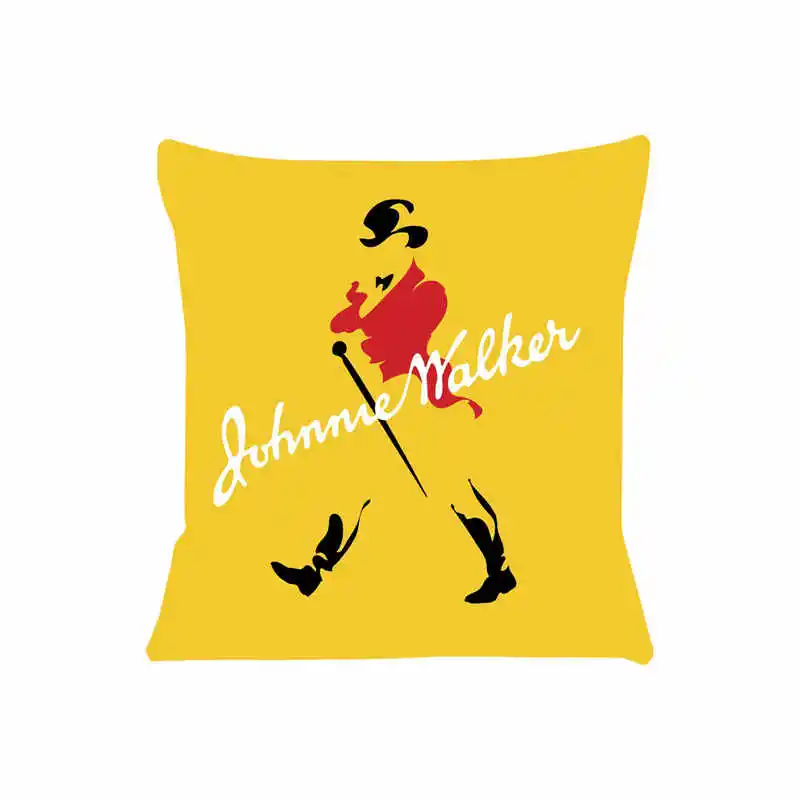 johnnie walker  Cushion Cover for Sofa Pillow Case Cover Seat Car Throw Pillowcase 45X45cm For Home Decorative SJ-621