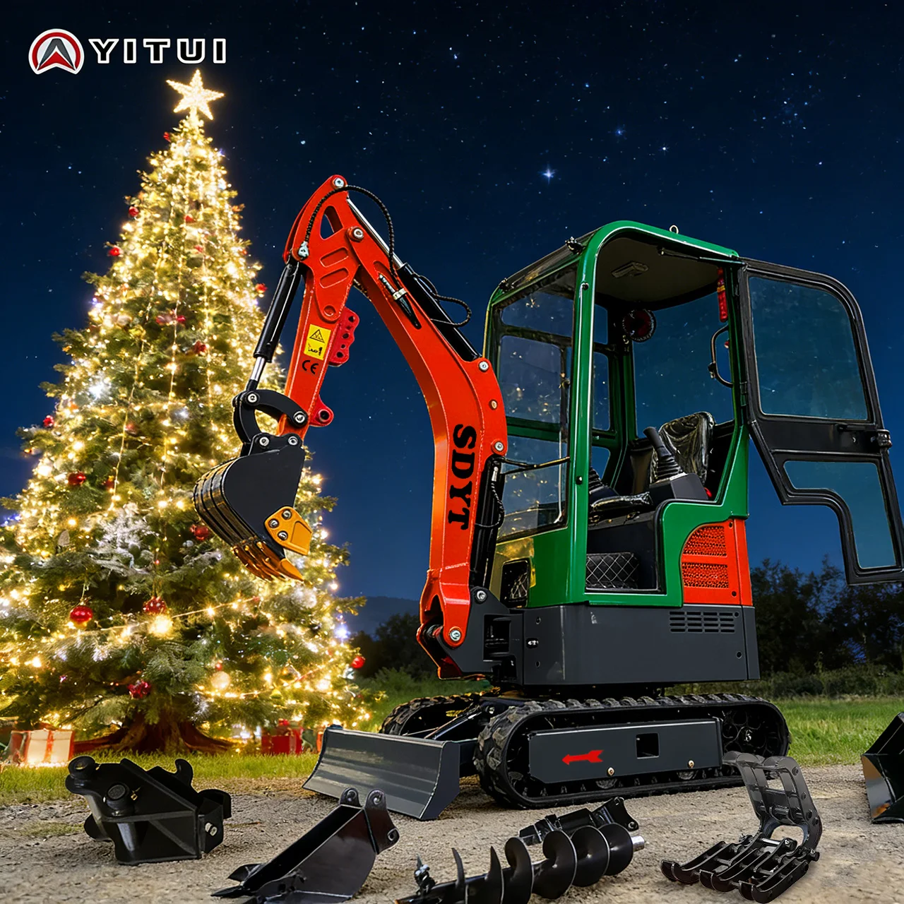 

Рождественская ограниченная серия, прямые продажи с фабрики, мини-экскаватор для вождения, евро, пять шасси, стабильный бытовой мини-экскаватор по индивидуальному заказу