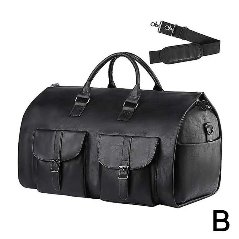 Kledingtas Voor Reizen Cabriolet Handbagage Kledingstuk Pu Tas Voor Mannen Waterdicht Grote Tas 2 In 1 Pak Jurk Business T R1u1