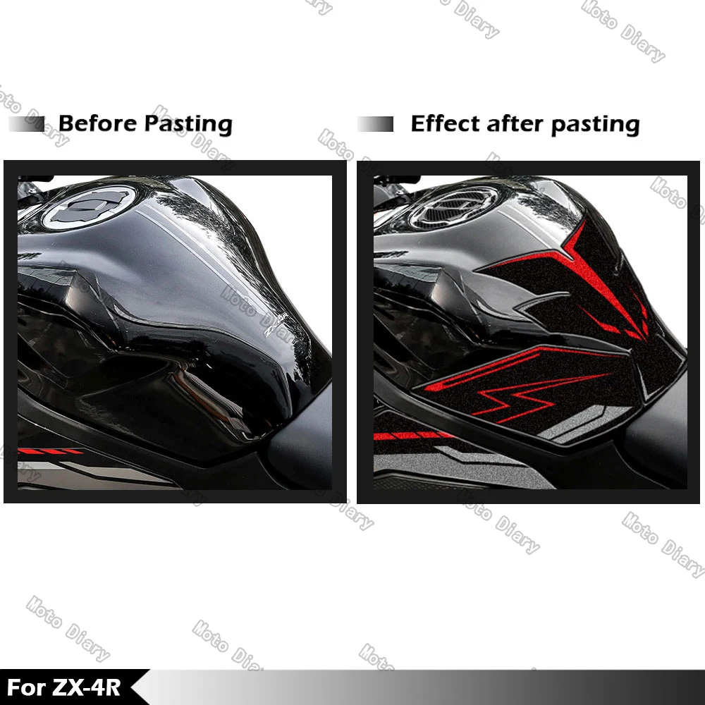 For ninja zx4r zx 4r zx4rr zx-4rr zx 4rr Motorcycle Fuel Tank Sticker Tank Pad Decal Oil Gas Cap Protector