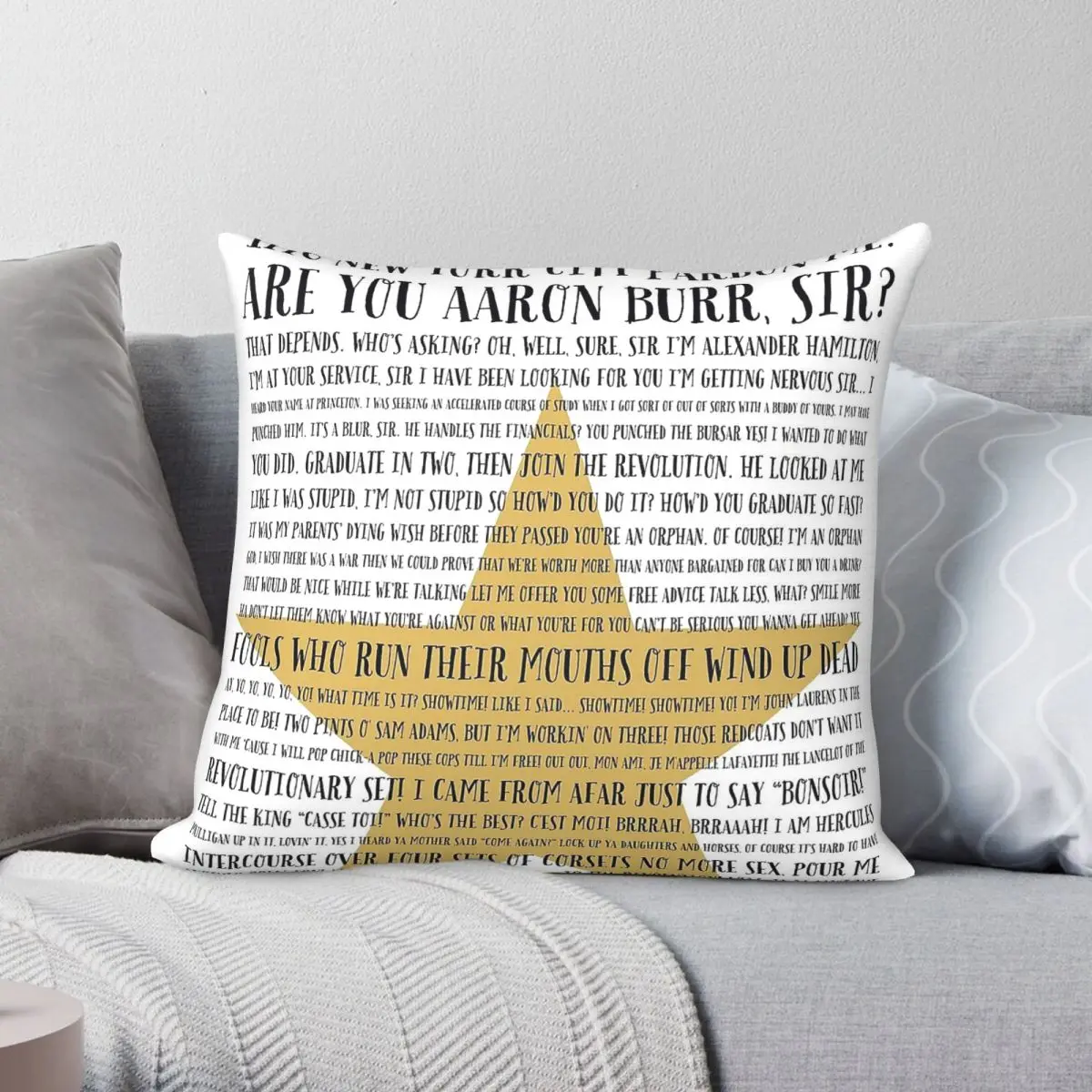 Aaron Burr Sir Alexander Square Pillowcase Polyester Linen Velvet Printed Zip Decor Bed Cushion Cover