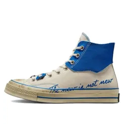 Converse Chuck Taylor All Star 1970s anti slip and wear-resistant high top canvas shoes, unisex, beige blue