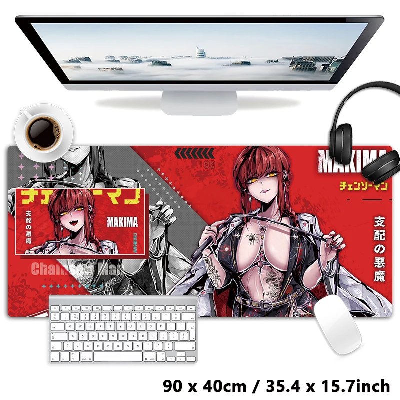 

Японское аниме, горячая девушка, сексуальная женщина, управление дьяволом Makima, коврик для мыши, настольный коврик, игровой коврик для мыши XXL, коврик для клавиатуры, ковер, настольный коврик
