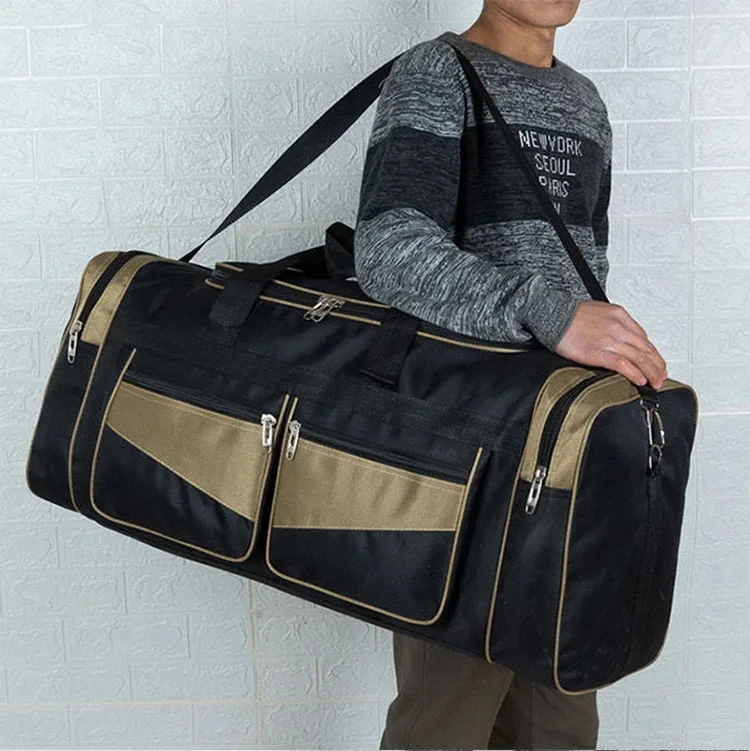 Große Gepäck-Reisetasche, Camping, Fitnessstudio, Fitness, Handtaschen für Damen und Herren, Outdoor-Sport, Schulteraufbewahrung, Reisetasche für große Entfernungen, 90 l – Detail 3