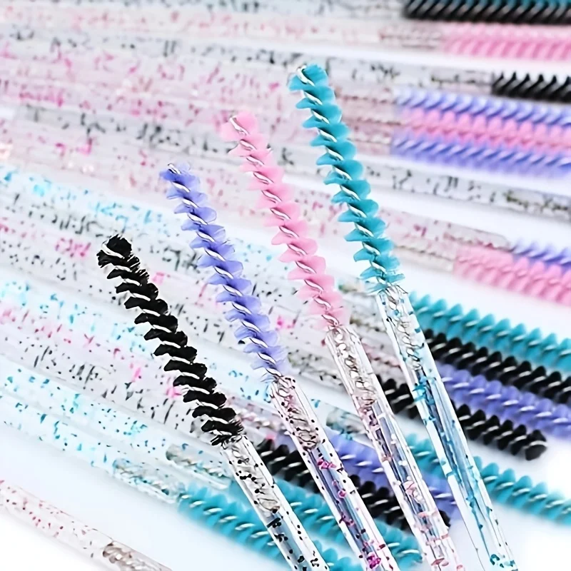 Spazzole per ciglia usa e getta da 50 pezzi: comodo contenitore da viaggio, accessori essenziali per il trucco delle ciglia, pennello per sopracciglia, donne