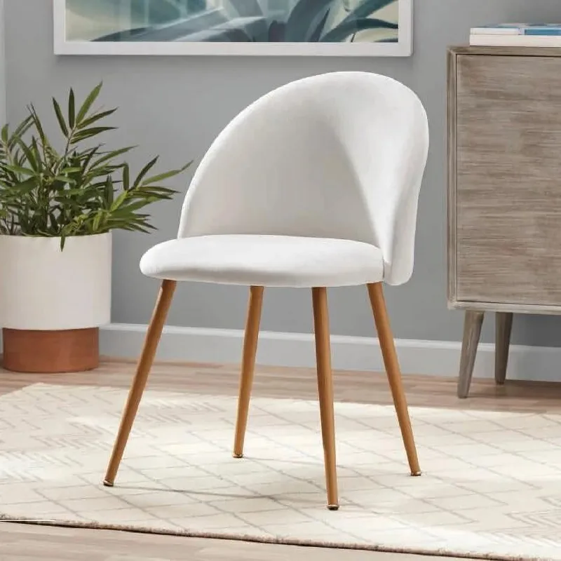 

Modern Accent Chair, Cream White,Steel & Solidwood material,20.5" x 21.7" x 31.5"(L x W x H),Weight Capacity: 250 lbs