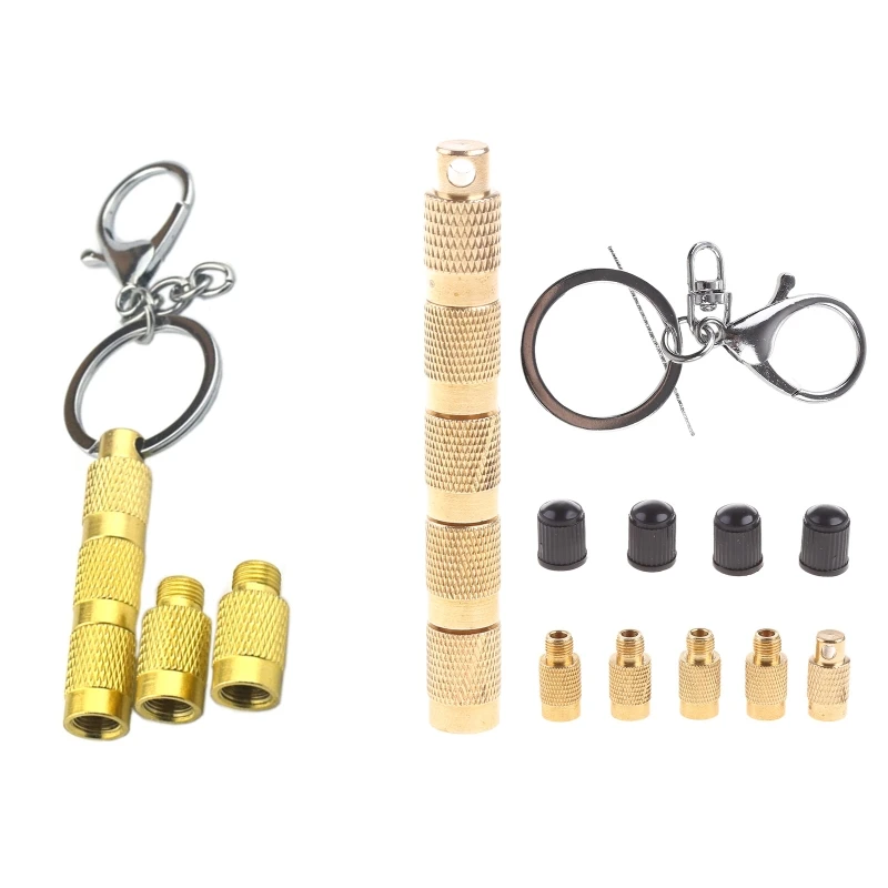 Tire Deflator 4 in 1 Solid Brass Easy Storage Using Tire Air Down Tool Tyre Pressure Deflators for Offroad Vehicle 4pcs