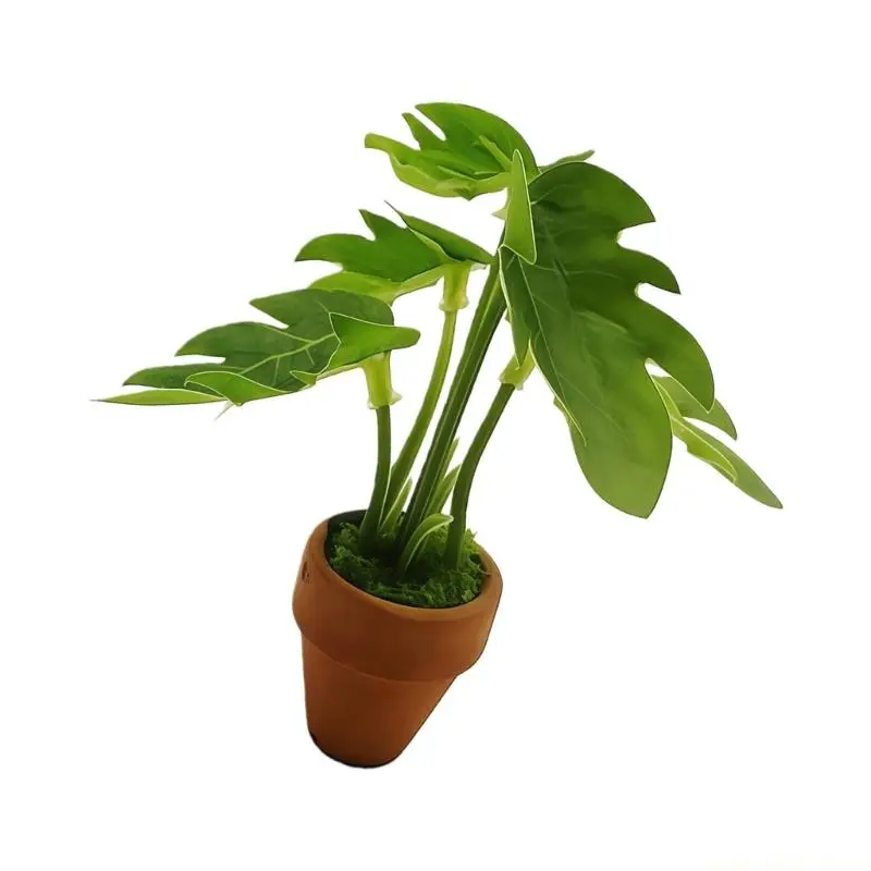 QX2E Nordics Styles Miniature Artificial Green Plant Small Potted Succulents For Home