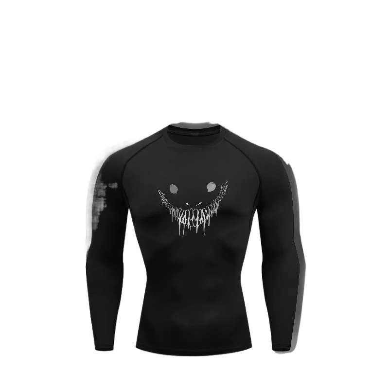 

Mens Vibrant Cool Print Compression T-shirt Ultra-Stretch Super Quick-drying Workouts Fitness Training Comfortable Round Neck