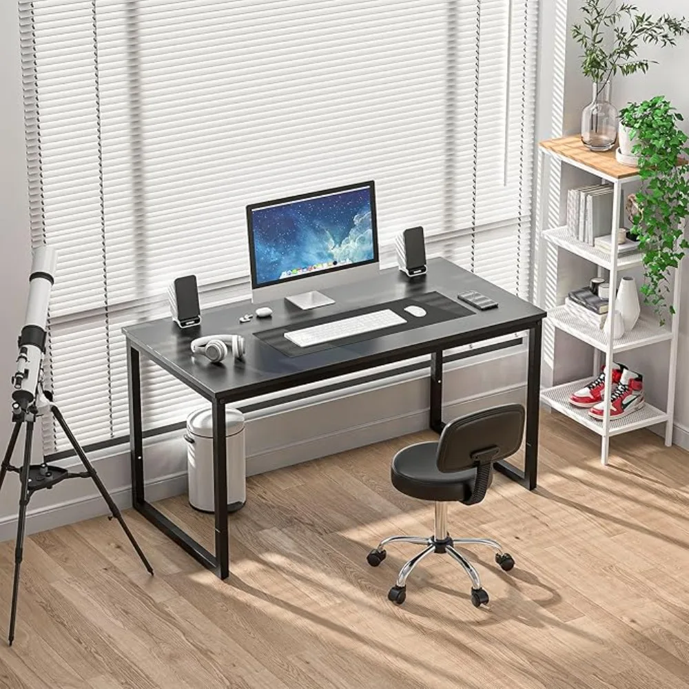 Computer Desk 47" ern Sturdy Oice Desk Computer Table PC Laptop Study Writing Desk or Home Oice, Black