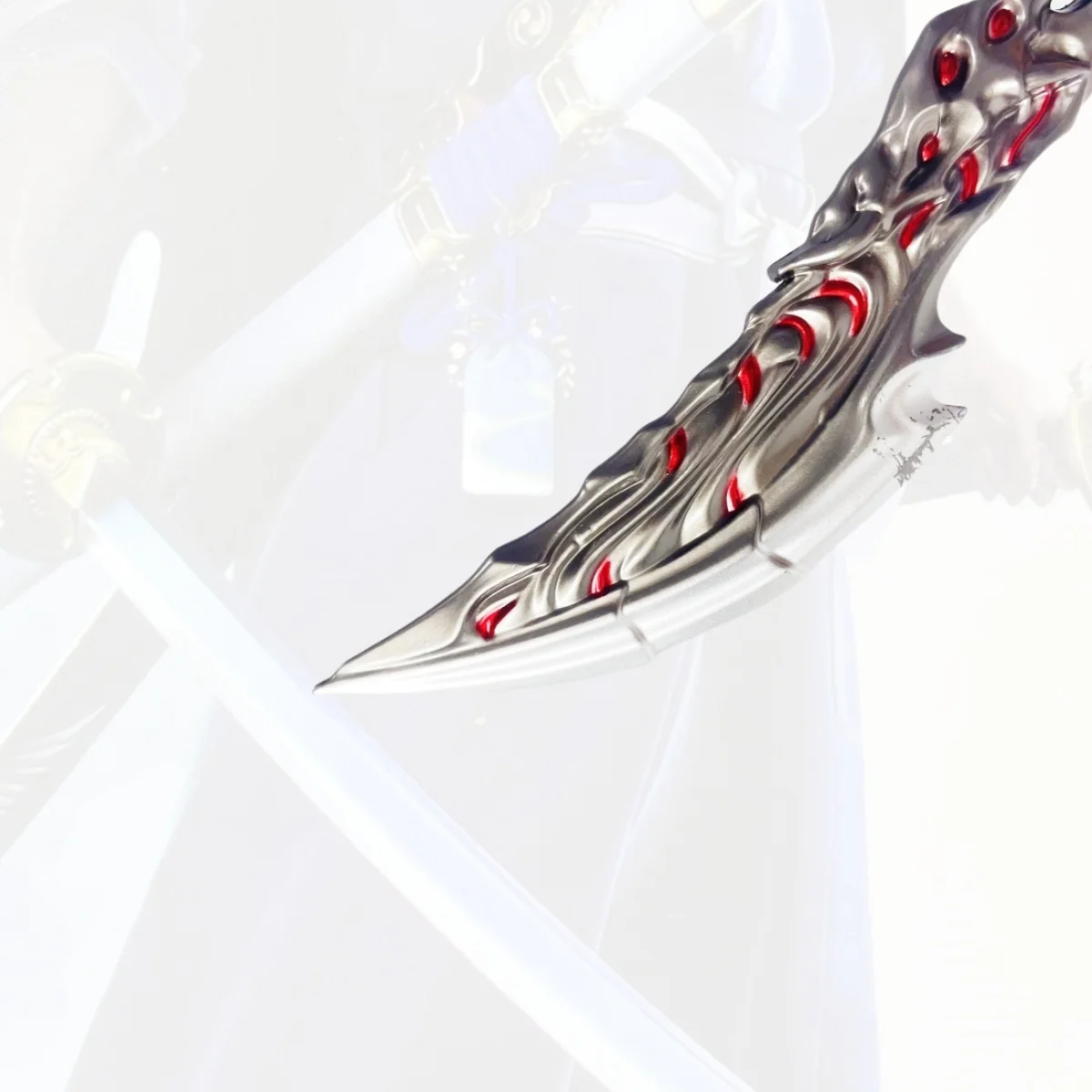 6,3 zoll Valorant Flamme Metall Katana Schwert Original Samurai Säbel Ninja Messer Japanischen Katana Säbel Cosplay Zubehör Prop Spielzeug