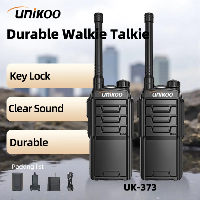 

UNIKOO UK373 Walkie Talkie 2PCS 3-5Km Long Range Powerful Durableht Communication Equipment Two-way Radio