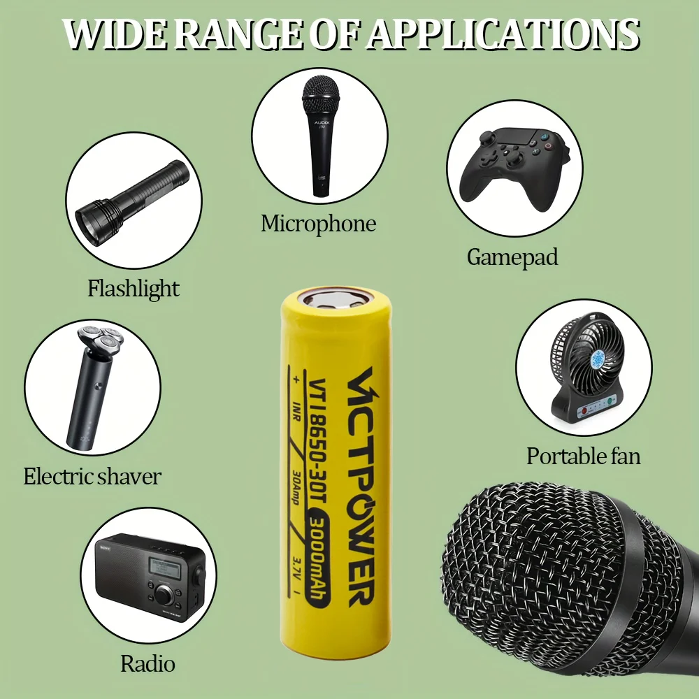 Victpower Original 3.7V 3000mAh 18650 batterie Rechargeable 18650 Lithium haute courant 30A Batteries de puissance pour outil de tournevis