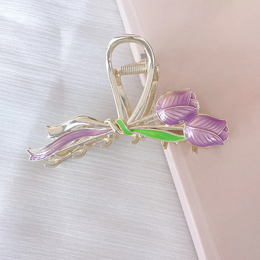 

3pcs Tulip Claw Metal Flower Claw Clip For Women Thick Thin Hair Hair Accessories Medium Party Festival Daily Use