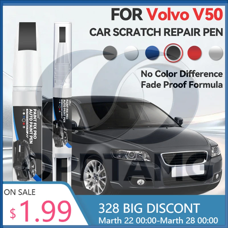 

Ручка для ремонта автомобильной краски, аксессуары для ремонта царапин на краске VOLVO V50 2004-2012 годов выпуска, синий 466, черный 452, серебристый