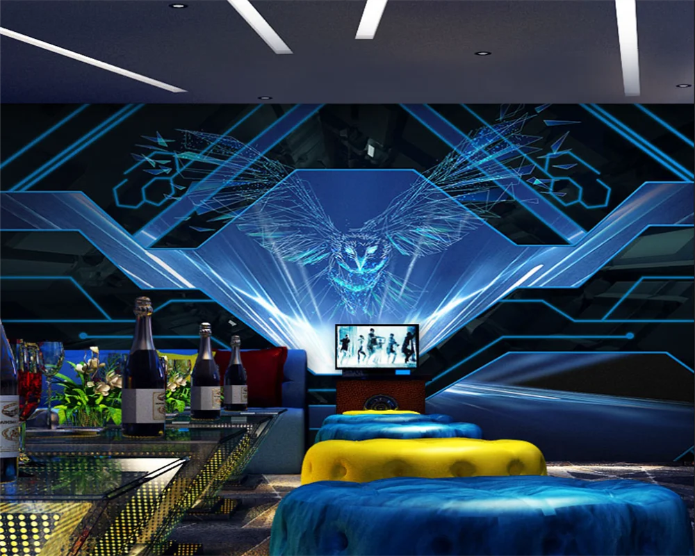 beibehang Customized modern technology sense stage background ktv bar box decoration papel de parede wallpaper papier peint