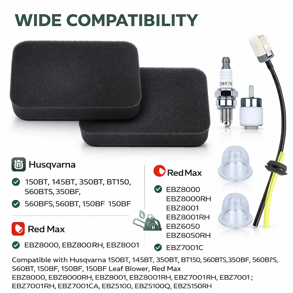 Air Filter Tune Up Kit Air Filter Spark Plug For Husqvarna 150BT 145BT 350BT 560BTS 150BF 350BF BT150 Blower Replace 502844401