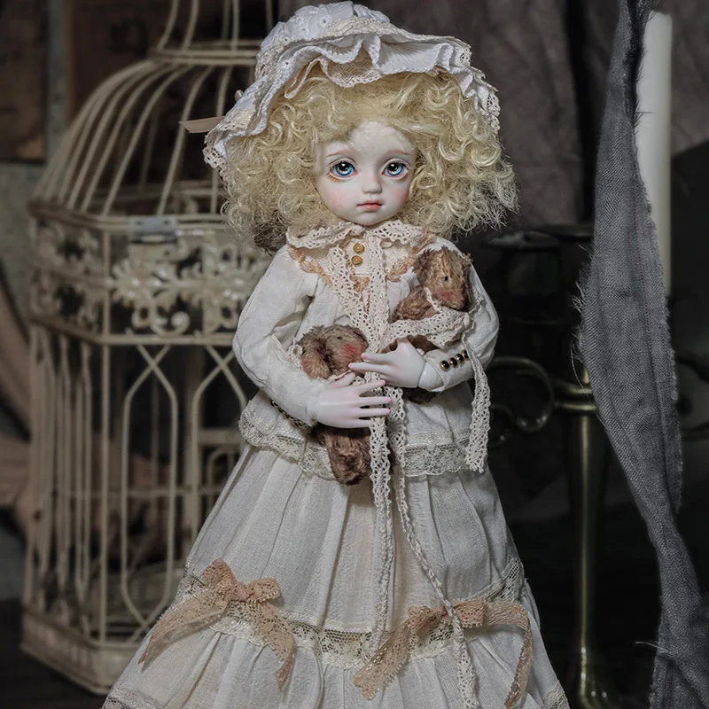 Evelyn Reversible BJD Dolls Resin 1 Body 2 Dolls European Court Style Human Face Dark Wind Skull Face Conjoined Flip Art Toy