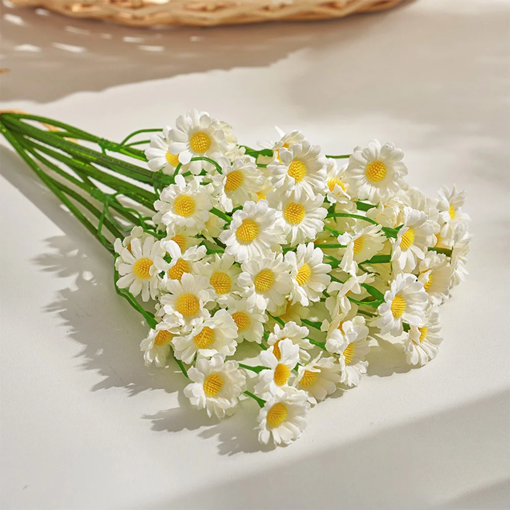 6 Stück Gänseblümchen-Blumenstrauß, künstliche Blumen für Hochzeitsdekoration, Heimdekoration, künstliche Wohnzimmer-Tischdekoration, Hotel-Landschaftsdekoration – Detail 7