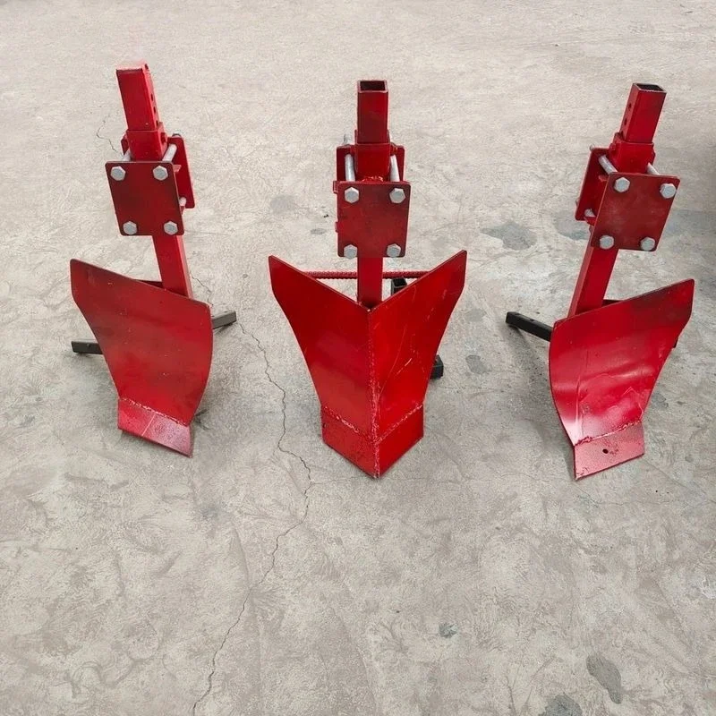 Four wheeled tractor with rear ditch support, ridge plowing, rotary tiller