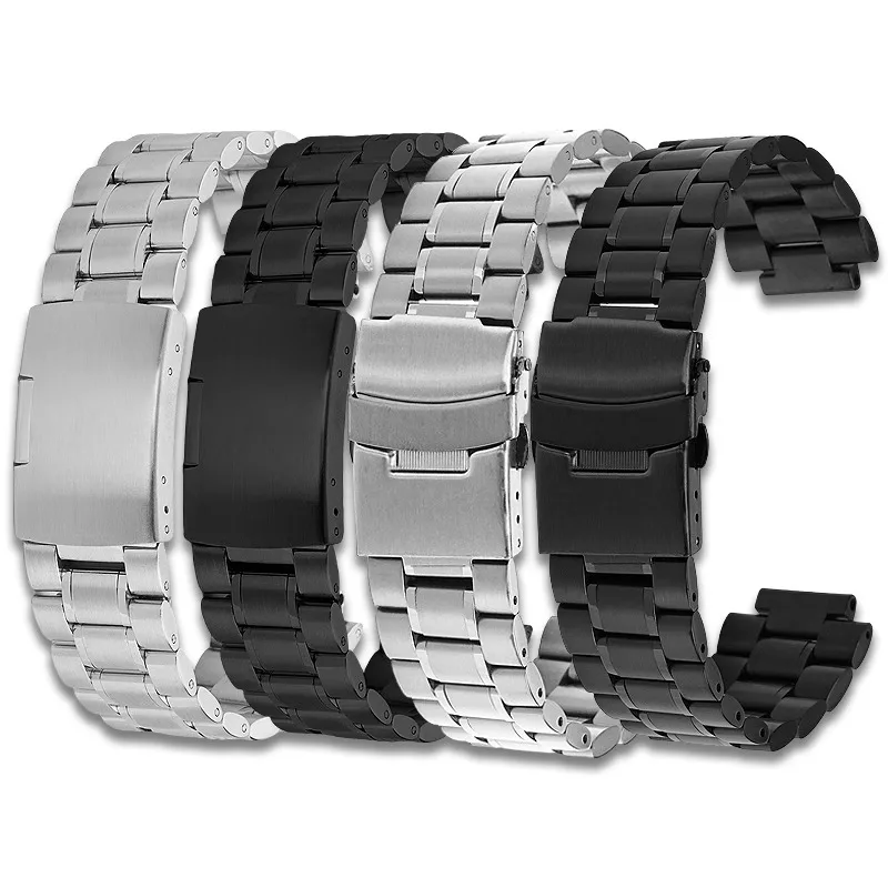 الفولاذ المقاوم للصدأ حزام الساعات ل TIMEX T2N720 T2N721 T2N739 TW2V48900 TW2V48900 سلسلة 24*16 مللي متر ساعة رجالي حزام سوار معدني