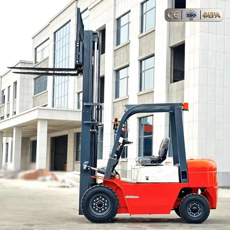 Tortai Diesel 2 Ton Forklift Truck Stacker Lift Pallet Truck Lifter with Solid/Pneumatic Tires