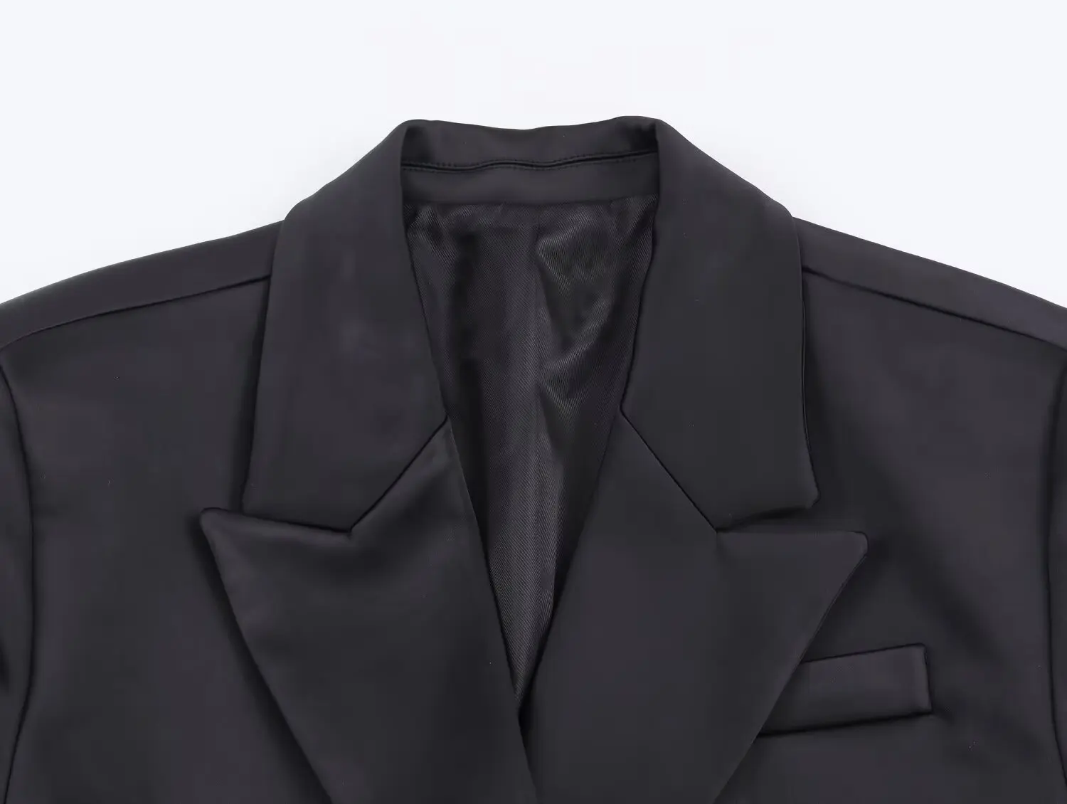 سترة KONDALA أنيقة من الساتان الأسود للعشاء مع طية صدر السترة مزدوجة الصدر للنساء لخريف وشتاء 2025 سترة مسائية للمكتب للسيدات #4