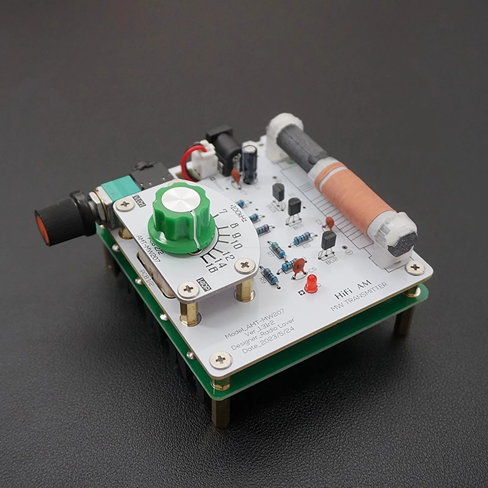 Imagem -03 - Onda Média am Rádio Transmissor com 35 Milímetros Cabo de Sinal Headphone Faça Você Mesmo Circuit Board Montado 525 a 1605khz Amt-mw207