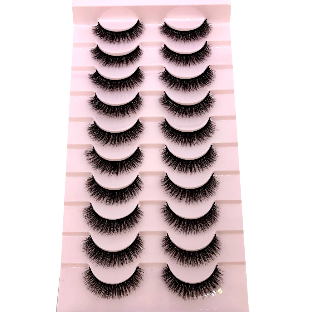 Neue 10 Paar 3D Faux Nerz Haar Falsche Wimpern Natürliche Unordentliche Wimpern Kreuzmuster Wispy Flauschige Wimpern Verlängerung Augen Make-Up-Tools – Detail 12