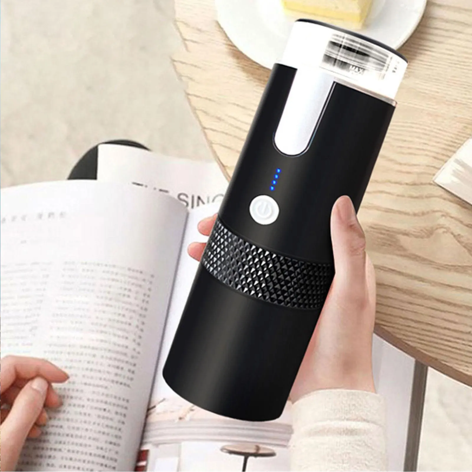 

Ручная портативная кофеварка для чашки K и молотого кофе Компактная ручная кофеварка для эспрессо Идеально подходит для кемпинга, пешего туризма, путешествий