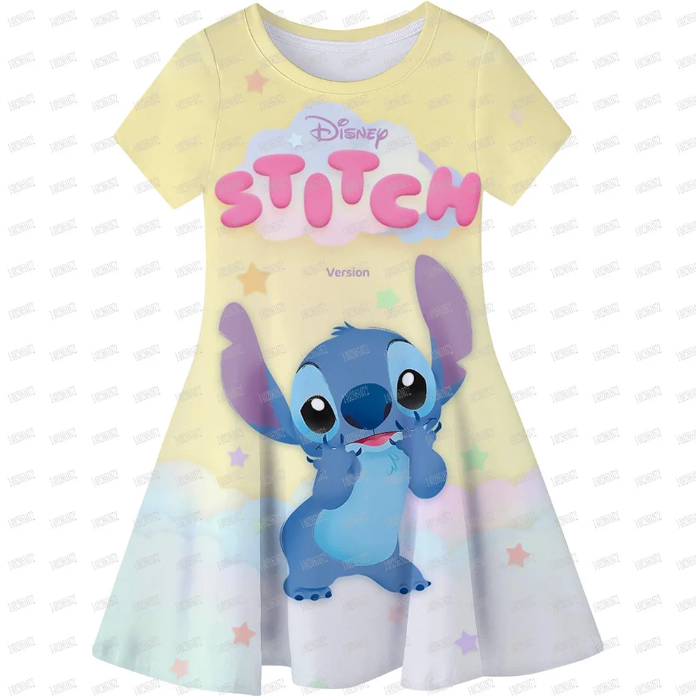 Hot Sale Kids Girl Cosplay Snow Queen Top Disney Lilo & Stitch Princess Dress for 2-14 Years Girls Birthday Party Dresses